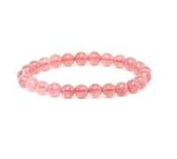 JoyasMinerales Pulsera de Piedras Naturales 100% Auténticas - Pulsera Cuarzo Fresa - Ajuste Cómodo y Estilo Elegante | Cuerda Elástica Coreana y Caja de Joyería Incluida (Cuarzo Fresa, 8mm)