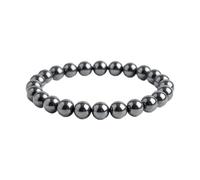 JoyasMinerales Pulsera de Piedras Naturales 100% Auténticas - Pulsera Hematita - Ajuste Cómodo y Estilo Elegante | Cuerda Elástica Coreana y Caja de Joyería Incluida (Hematita, 4mm)