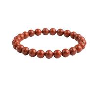 JoyasMinerales Pulsera de Piedras Naturales 100% Auténticas - Pulsera Jaspe Rojo - Ajuste Cómodo y Estilo Elegante | Cuerda Elástica Coreana y Caja de Joyería Incluida (Jaspe Rojo, 6mm)