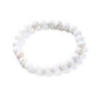 JoyasMinerales Pulsera de Piedras Naturales 100% Auténticas - Pulsera Magnesita - Ajuste Cómodo y Estilo Elegante | Cuerda Elástica Coreana y Caja de Joyería Incluida (Magnesita, 8mm)