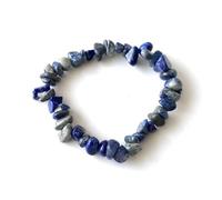 JoyasMinerales Pulseras de Chips de Piedras Naturales 100% Genuinas | Talla Única Elástica | Minerales Auténticos | Piedras Naturales Elegantes (Lapislázuli)