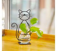 Joyathome Soporte para jarrón de Cristal de Escritorio, Soporte de Metal para Plantas de Gato, decoración Creativa para el hogar, Patio, césped, jardín