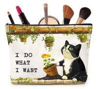 Joybble Bolsa de maquillaje, bolsas de maquillaje de gato y rana para mujeres y niñas, 01 - I Do What I Want, Estuche de belleza
