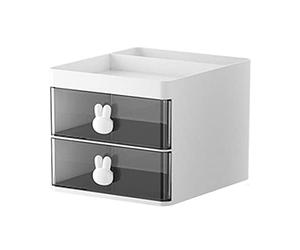 JOYBOS JOB101 Mesita Multifuncional de Almacenamiento y Organización, con Cajones, Blanco