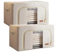 Set De 2 Cajas De Almacenamiento De Ropa, 132 L (66x2), Plegable, En Material Textil