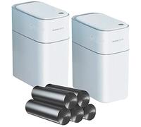 JOYBOS, Set de 2 papeleras cubos de basura 15 l cada una, con sensor de movimiento inteligente sin contacto, para hogar u oficina, incluye 140 bolsas de ba
