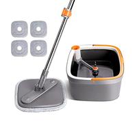 Joybos Sistema Easy Washing Square Spin Mop y Bucket con 4 Recargas