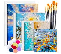 JOYBOY Lienzos para Pintar,Set de 7 Paneles de Lienzo,Lienzos Preestirados, Lienzos Blancos Imprimados,PLienzos Enmarcados 100% Algodón,para profesionales,aficionados y principiantes