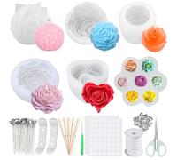 JOYBOY Molde De Silicona Para Velas,6 Piezas 3d Moldes De Silicona Para Velas,Molde De Vela Artesanal Hecho A Mano,Molde De Vela De Silicona Para Hacer Velass,Manualidades,Velass Aromáticas,Jabón