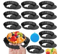 JOYBOY Molde Quiche Desmontable,Molde para Tartas de Frutas,Molde para Quiche para Pastelería,Molde Horno Quiches,Antiadherentes Moldes Quiches,Molde para Tartas con Base Elevadora