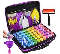 JOYBOY Organizador de Pintura de Diamante 5D,Caja de accesorios de pintura con diamantes 5D,Pintura de Diamantecon Pegatinas de Embudo Bolígrafos Adhesivos Pinzas