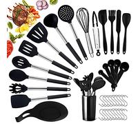 JOYBOY Utensilios Cocina de Silicona,37 Piezas uego de Utensilios de Cocina,Resistente al Calor,Antiadherente y Resistente a los Arañazos,sin BPA Acero Inoxidable Accesorios Cocina