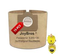 JoyBros 15-Pack Bolsas para Karcher wd3 Premium wd 3 p wd3.200 6959-130 mv3 se4002 A2204 A2504 6.904-051 Accesorios