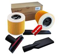 JoyBros 2X Filtro y 3X Cepillo Kit de Boquillas para Karcher wd2 Plus wd2 wd3 Premium wd3s WD 3p 6.414-552.0 6.414-772.0, 6.414-547.0 Kärcher Recambios