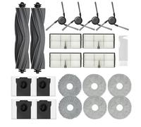 JoyBros Accesorios para Dreame L10s Ultra Gen 3/X40 Ultra Complete /L40 Ultra, Paños X6, Bolsa X4, Filtro X4,Cepillos Principales X2, Cepillos Laterales X4 Recambios