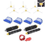 JoyBros Accesorios Recambios kit para iRobot Roomba 600 675 676 671 698 697 692 694, 6x Cepillos Lateral 4x Filtros 4x Cepillo rodillo principal Utensilios de limpieza X2