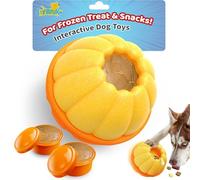 JoyBruko Juguetes interactivos para perros para masticadores agresivos, no necesita aceite, atornillado suave, congelable, rompecabezas dispensador de golosinas para perros, juguete dispensador de