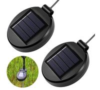 Joycabin 2 unidades de luces solares para flores, repuesto para caja de baterías solares, piezas de repuesto para luces solares de flores, repuesto para exteriores, luces solares para jardín, patio