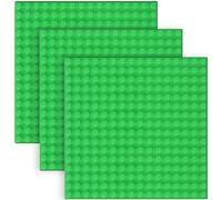 Joycabin 3 placas de construcción compatibles con placas Lego Duplo, 25,5 x 25,5 cm, placa base grande, color verde, placa de construcción clásica, placa básica para niñas y niños, bloques de