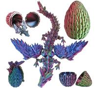 Joycabin Huevo de dragón impreso en 3D con dragón, dragón místico de cristal en las alas, juguete 3D impreso para niños, amigos, colegas, cumpleaños, Halloween, Navidad, Pascua, decoración (lila