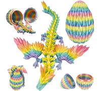 Joycabin Huevo de dragón impreso en 3D con dragón, juguete fidget, arco iris