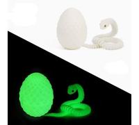 Joycabin Juguete de serpiente impreso en 3D, huevos de serpiente de dragón impresos en 3D, huevos de serpiente de Pascua, animales impresos en 3D, regalos para niños, decoración del hogar (brilla en