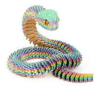 Joycabin Serpiente Juguete 3D Impreso, Serpiente Flexible Juguete Fidget de 60 cm, Animales 3D Impreso para Niños Regalo Oficina Cultura Doméstica (arco i)