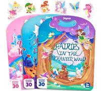 JoyCat Lote de 3 Libros Pegatinas Reutilizables: Unicornios, Hadas y Sirenas - 90 Pegatinas para Niños Infantiles, Libro de Actividades Juguetes para Viajes por Carretera, Regalos Niños 3 4 5 años