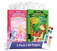 JoyCat Paquete de 2 libros de pintura de bolsillo con agua para colorear para niños, juego de juguetes de actividades de arte y manualidades, kit creativo de pintura para viajes y hogar, regalos para