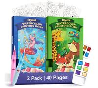 JoyCat Paquete de 2 libros de pintura de bolsillo con agua para colorear para niños, juego de juguetes de actividades de arte y manualidades, kit creativo de pintura para viajes y hogar, regalos para