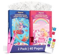 JoyCat Paquete de 2 libros de pintura de bolsillo con agua para colorear para niños, juego de juguetes de actividades de arte y manualidades, kit creativo de pintura para viajes y hogar, regalos para