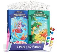 JoyCat Paquete de 2 libros de pintura de bolsillo con agua para colorear para niños, juego de juguetes de actividades de arte y manualidades, kit creativo de pintura para viajes y hogar, regalos para