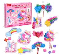 JoyCat Poke in Art, Kit de Manualidades Para Montar Uno Mismo con Piezas de Campana de Viento Que Suenan, 6 Figuras de Eva, Actividad Creativa Sin Ensuciar, Regalo Niños 3+ Años