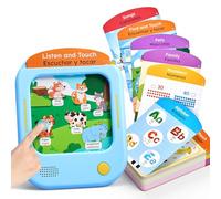 JoyCat Tablet Educativa Infantil, 106 Páginas Tarjetas Flash con 20 Juegos Interactivos, Juguete Montessori para Aprender Letras, Palabras y Números, Regalo Niños 2-6 años (Bilingüe Español-Inglés)