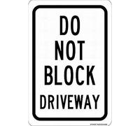 Joycenie Letrero de aluminio con texto en inglés "Do Not Block Driveway", 30,5 x 20,3 cm