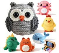 Joyclub Kit de ganchillo de 6 piezas para principiantes, kits de iniciación de ganchillo para adultos y niños, gran regalo de Navidad para los amantes del ganchillo con video paso a paso, kit de punto