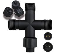 Joycome Conector Luces Navidad, 1-a-3 2 Pines Adaptador Luces Navidad, Impermeable IP65 Divisor para Luz de G40 Cadena Jardín Cortina Red