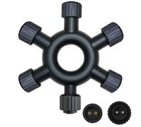 Joycome Conector Luces Navidad, 1-a-5 2 Pines Adaptador Luces Navidad, Impermeable IP65 Divisor para Luz de G40 Cadena Jardín Cortina Red