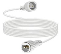 Joycome Conector Luces Navidad 2 Pines 6M/19.6Pies, IP65 Impermeable Cable de Extensión de Luces de Jardín, Alargador para Cortina de Luces, Red de Luces Navidad Exterior, Luces de Tira LED - Blanco