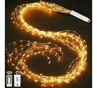 Joycome Luces Árbol Navidad 2M 200 LED Luzes Cascada con Batería, Temporizador, 8 Modos Guirnalda Árbol Navidad Impermeable Luces de Hadas Navideñas para Interior Exterior Jardin Decoración