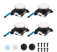 Joycon - Joystick de repuesto analógico 3D para Nintendo Switch Joycon, palo de pulgar izquierdo/derecho con destornilladores, pinzas, herramientas de palanca y empuñaduras de palanca