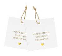 joycraft 50 etiquetas de regalo de agradecimiento de lámina dorada con cuerda, etiquetas colgantes cuadradas blancas de 2.5 pulgadas, etiqueta Here's a Little Something Just for You para boda