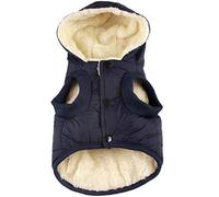 JoyDaog - Sudadera con capucha para perro con forro polar cálido en invierno, chaqueta con capucha para perros pequeños, color azul, talla S