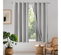 Joydeco 100% Cortinas Opacas 2 Piezas, Lino Cortinas Dormitorio con Ojales Anti Luz Cortina Termica Aislantes Frio y Calor para Salon(Blanco, 2x117x183cm)