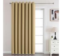 Joydeco Cortina Opaca para Puerta con Ojales 1 Pieza 135x245 CM, Blackout Curtain Termica Aislante Frio y Calor para Decoración y Protección de Ventana Puerta Vestidore Armario