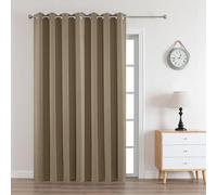 Joydeco Cortina Salon Moderna 1 Pieza Tamaño Personalizado, Cortina Opaca Termica Aislante Frio y Calor con Ojales para Ventana Puerta de Habitación Interior, Blackout Curtain Moca