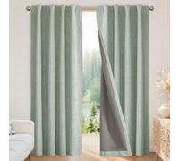 Joydeco, Cortinas 100% Opacas para Dormitorio, Cortinas de Lino Natural de 94 cm de Ancho x 183 cm de Largo, Aislamiento térmico, 2 Cortinas con Bloqueo de luz, Dobladillo para Barra y Trabillas