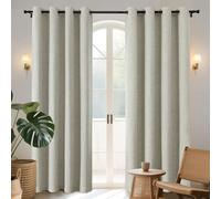 Joydeco Cortinas de Lino 100% Opacas de 95 Pulgadas de Largo, 2 Paneles, Cortinas y Cortinas de arpillera con Aislamiento térmico, Cortinas texturizadas para oscurecer la habitación, Cortinas