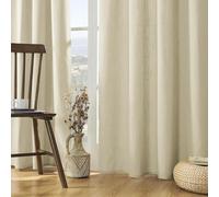 Joydeco Cortinas de lino de 90 pulgadas de largo, juego de 2 paneles, cortinas para sala de estar, cortinas filtrantes de luz de 90 pulgadas de largo, cortinas de sala de estar de 90 pulgadas de largo