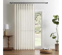 Joydeco Cortinas filtrantes de luz de 108 Pulgadas de Largo para Dormitorio, Cortinas de Lino de 108 Pulgadas de Largo, 1 Panel para Sala de Estar, Cortinas semitransparentes Blancas de 108 Pulgadas